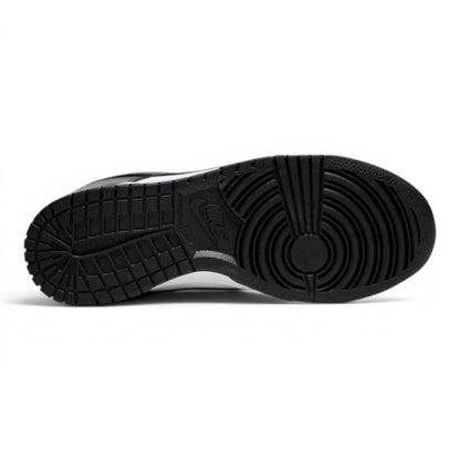 urbanstyle black and white leather low top sneakers with Nike Swoosh and rubber outsole