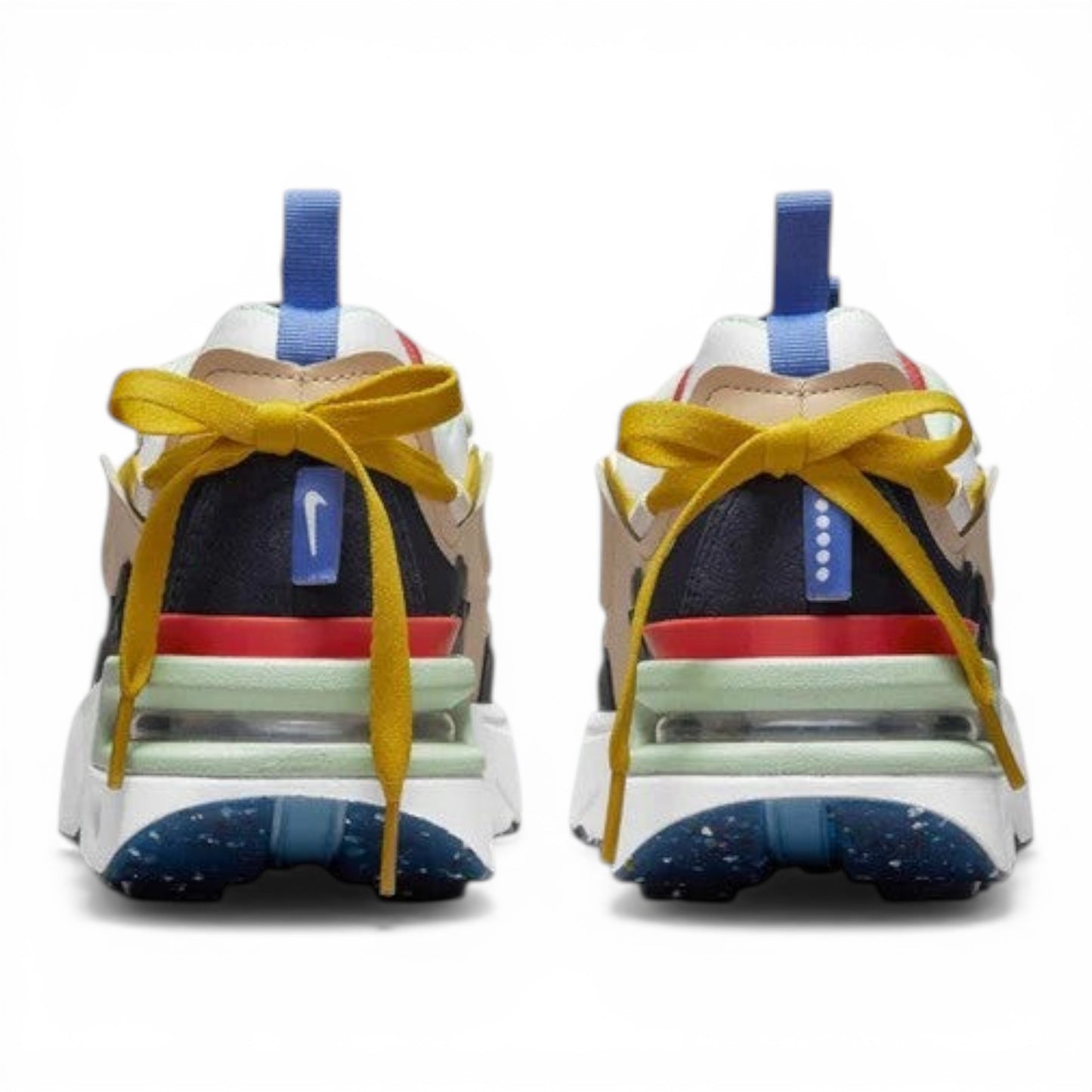 UrbanStyle layered chunky athletic sneakers in multi-color with yellow laces and a robust sole.