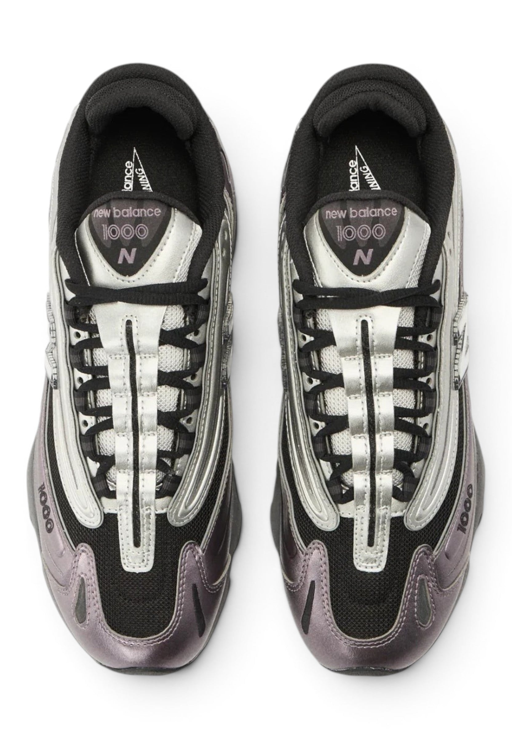 urbanstyle New Balance 1000 lifestyle sneakers in metallic silver and black with mesh and synthetic overlays