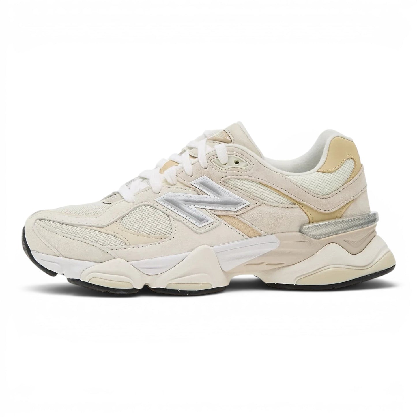 urbanstyle New Balance 9060 lifestyle sneakers in cream and off-white suede and mesh with a chunky sculpted midsole