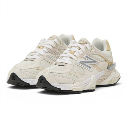 urbanstyle New Balance 9060 lifestyle sneakers in cream and off-white mesh and suede with a chunky sculpted midsole.