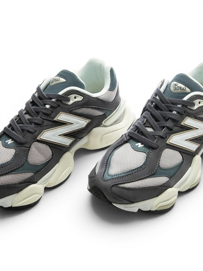 urbanstyle New Balance 9060 sneakers in charcoal, slate grey, and off-white with mesh and synthetic overlays.