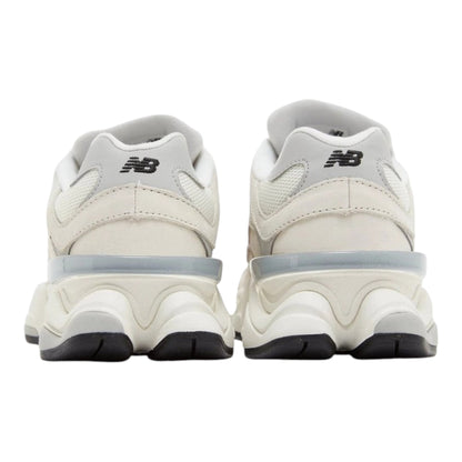 Urbanstyle New Balance 9060 off-white and grey leather and mesh sneakers with chunky sole.