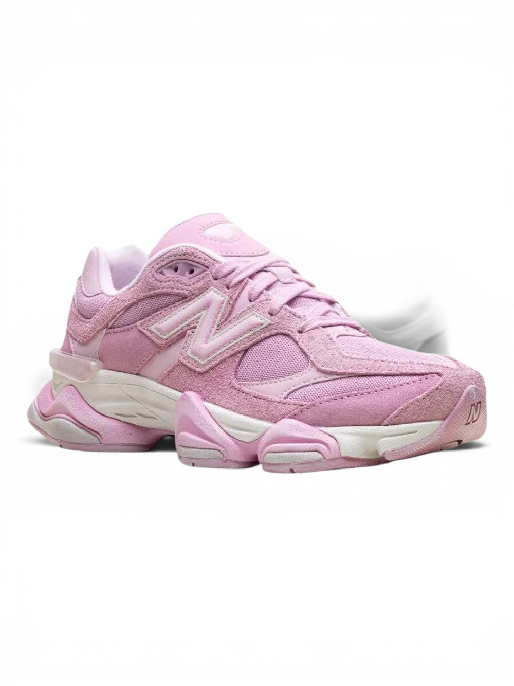 urbanstyle New Balance 9060 sneakers in monochromatic pink mesh and suede with a chunky sculpted midsole