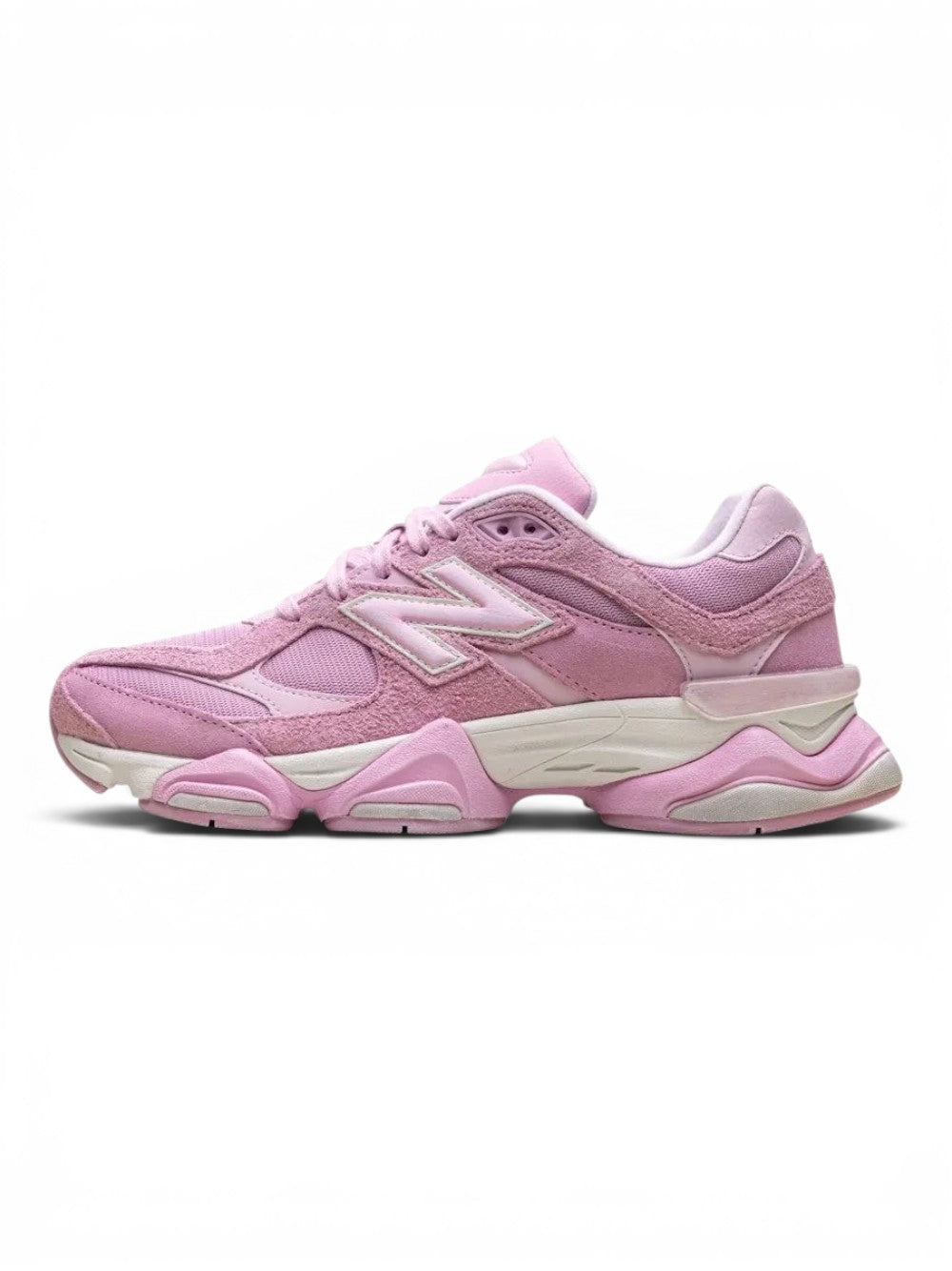 urbanstyle New Balance 9060 pink suede and mesh lifestyle sneakers with a chunky sculpted midsole and side N logo