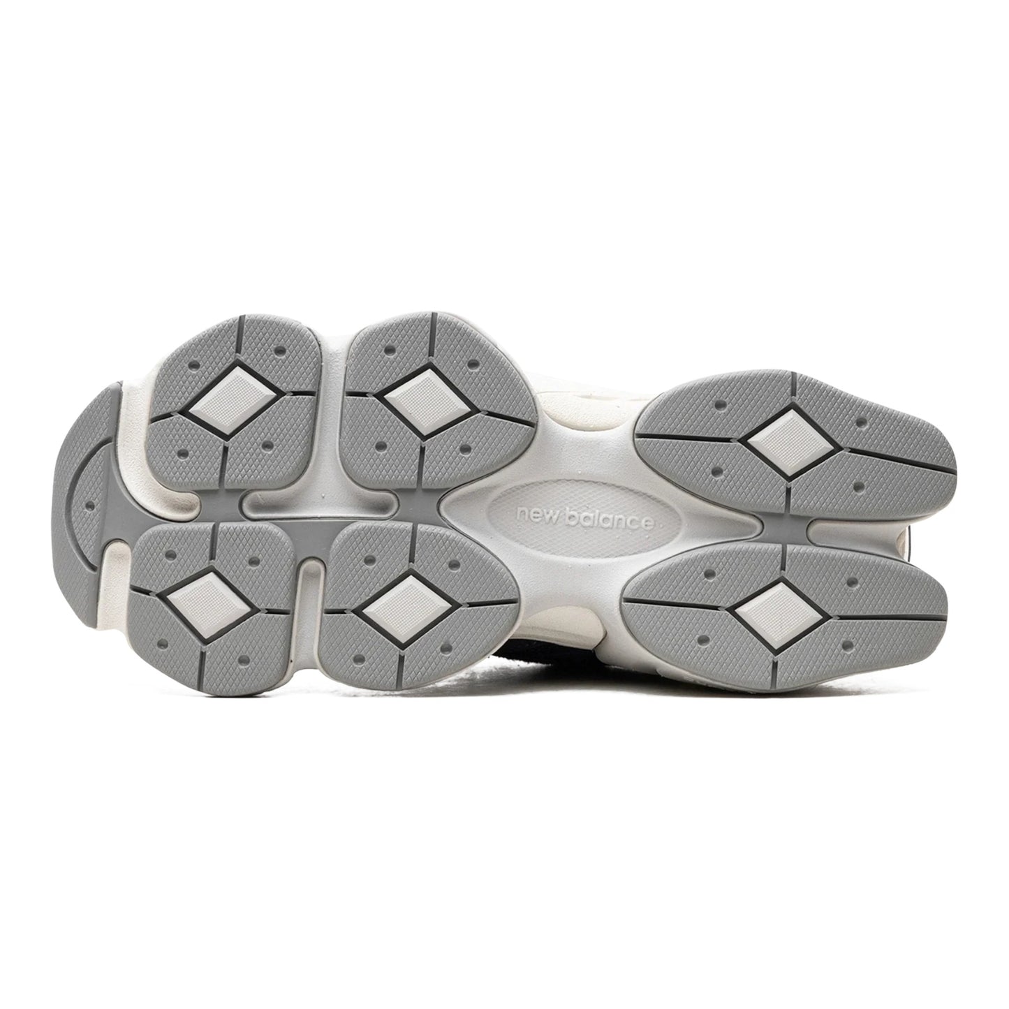 Urbanstyle New Balance 9060 sneakers sole with grey and white sculpted cushioning and grip pattern.