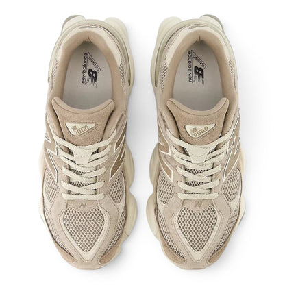 urbanstyle New Balance 9060 lifestyle sneakers in tan and beige suede and mesh with a chunky sculpted midsole.