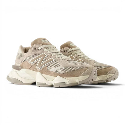 urbanstyle New Balance 9060 lifestyle sneakers in tan and beige suede and mesh with a chunky sculpted ABZORB midsole.