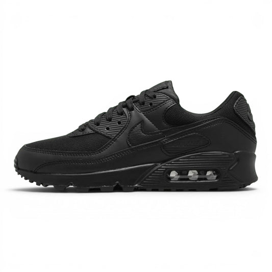 urbanstyle Nike Air Max 90 all-black athletic running shoe with mesh panels and visible Air cushioning in the heel