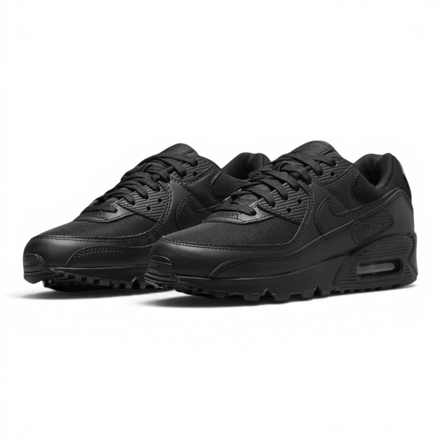 urbanstyle Nike Air Max 90 all-black athletic sneakers with mesh and synthetic overlays and visible Air cushioning