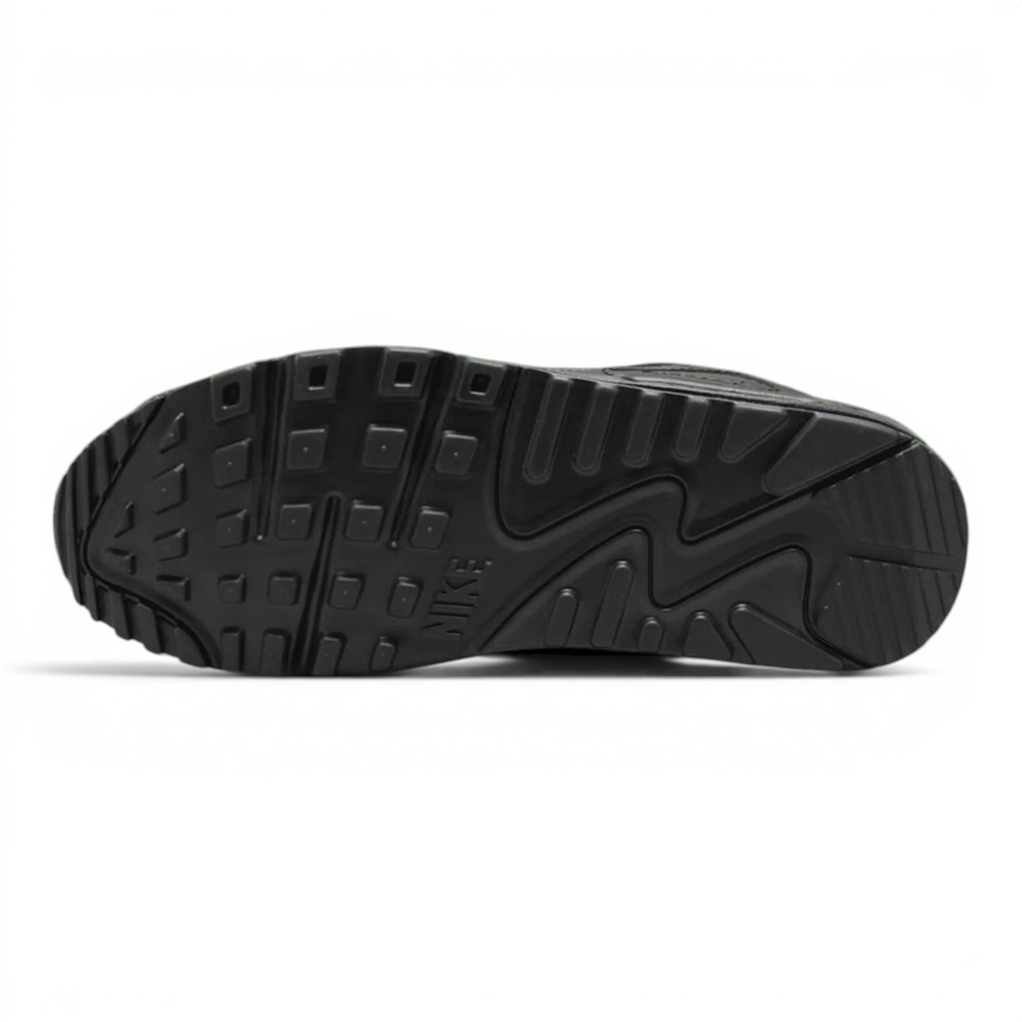 urbanstyle Nike Air Max 90 all-black running shoe showing the durable rubber waffle-patterned outsole