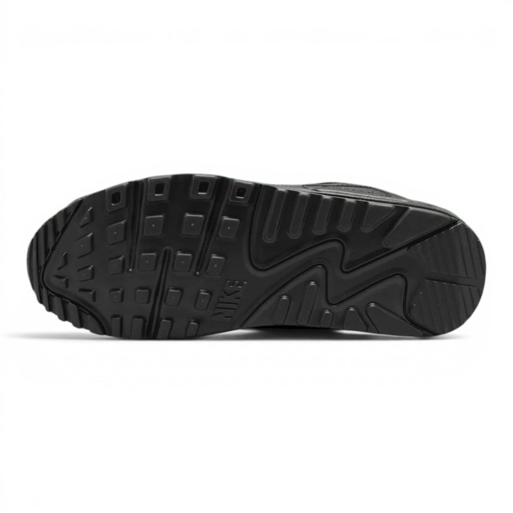urbanstyle Nike Air Max 90 all-black running shoe showing the durable rubber waffle-patterned outsole