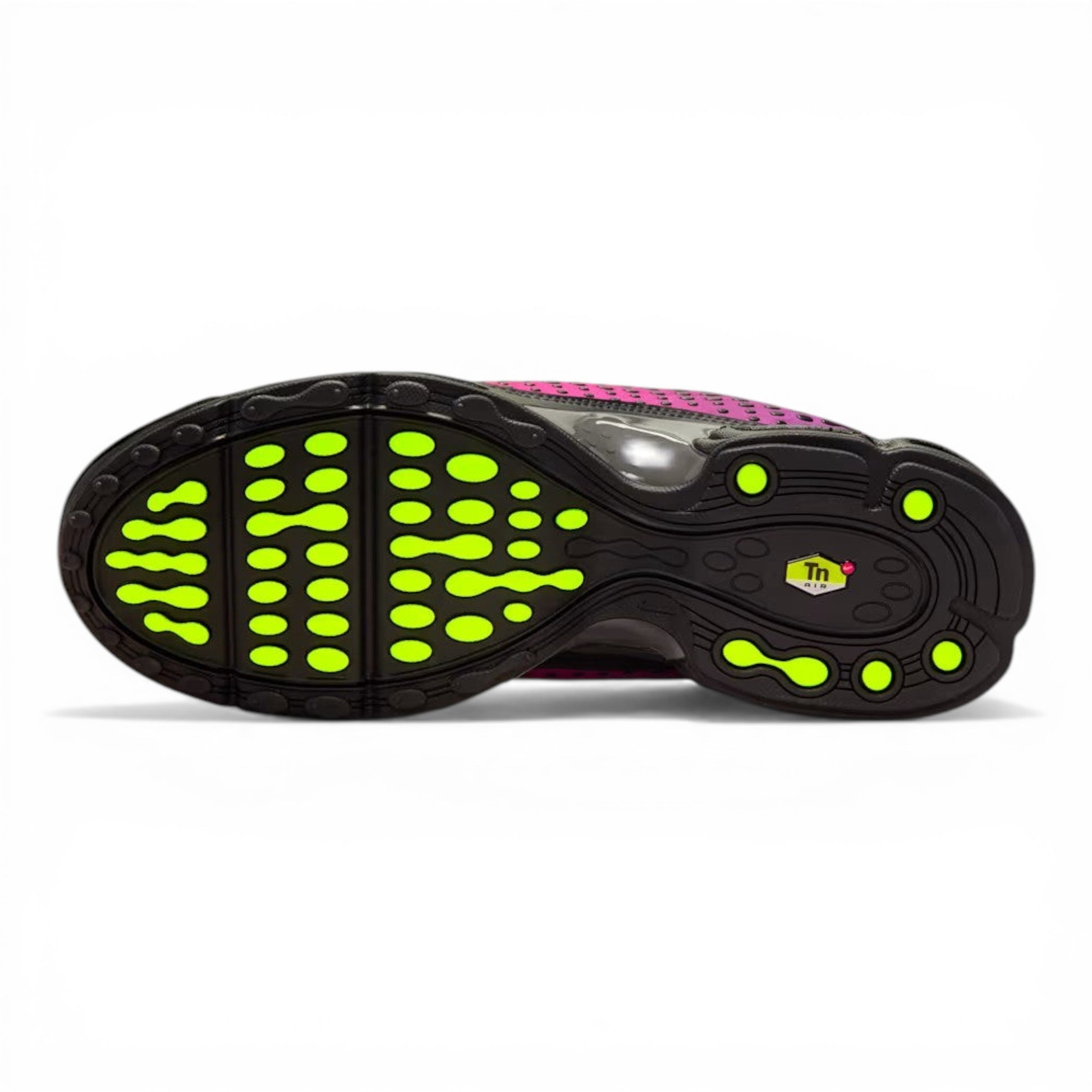 Urbanstyle Nike Air Max Plus Tn SE running shoes with pink, purple, orange gradient mesh and neon green accents.