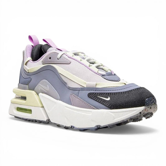 Urbanstyle Women's Nike Air Max Verona sneakers in grey, lavender, and pale yellow with a chunky sole and visible air cushioning.