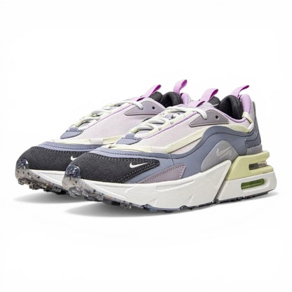 Urbanstyle Women's Nike Air Max Verona sneakers in grey, lavender, and pale yellow with chunky sole and visible air cushioning.