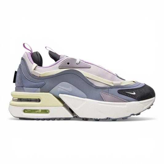 Urbanstyle Women's Nike Air Max Verona sneaker in grey, lavender, and pale yellow with chunky sole and visible air cushioning.
