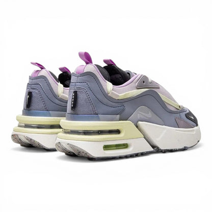 Urbanstyle Women's Nike Air Max Verona sneakers in grey, lavender, and pale yellow with chunky sole and visible air cushioning.